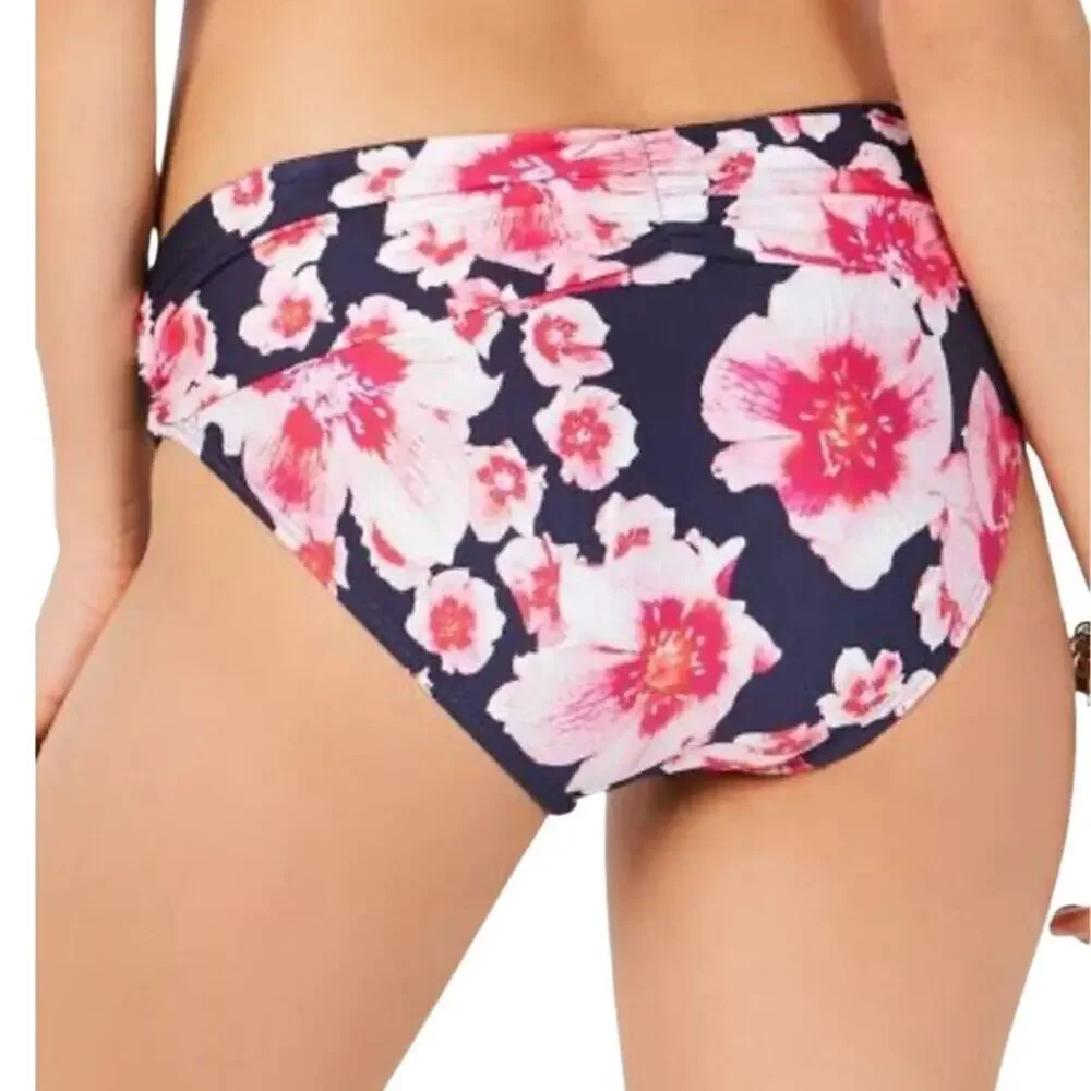 DKNY Women's Navy Floral Tankini Swimsuit Matching Set | XS